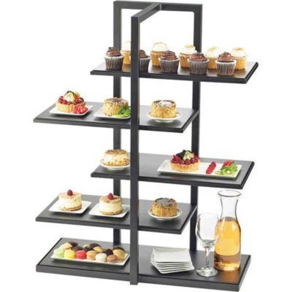 Cal Mil Plastics Cal-Mil One by One Multi Level Shelf Display with Black Stand 28-1/2"W x 13-1/2"D x 36-1/2"H 3303-96